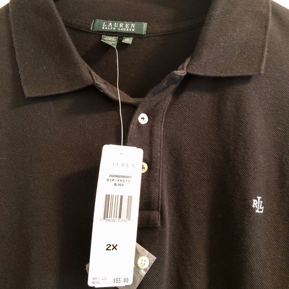 NEW - Lauren Ralph Lauren Black Knit Shirt-Size 2x - Picture 2 of 6